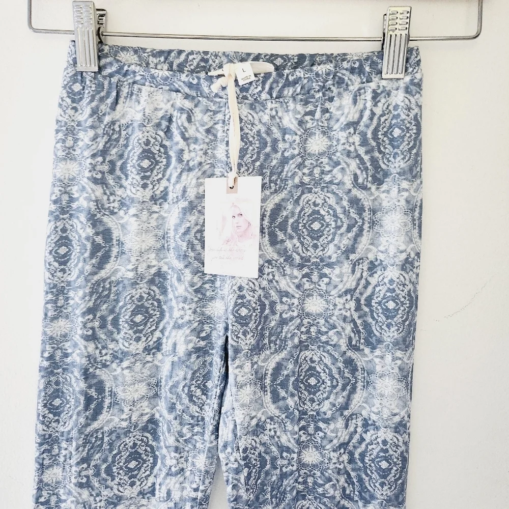 NWT JESSICA SIMPSON girls china blue tile pants